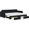 vidaXL Slaapbank met onderschuifbed en lades 80x200 cm fluweel zwart