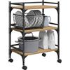 vidaXL Carrello da Cucina Rovere artigianale 50 x 35 x 75.5 cm
