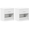 vidaXL Comodini 2 pz con Cassetto Bianco 39x28x41 cm
