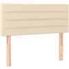 vidaXL Hoofdbord 100x5x78/88 cm stof crèmekleurig