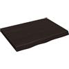 vidaXL Piano Tavolo Marrone 80x60x(2-6) cm Rovere Massello Trattato