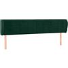 vidaXL Testiera ad Orecchio Verde Scuro 163x23x78/88 cm in Velluto