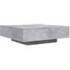 vidaXL Tavolino da Soggiorno con Luci LED Grigio Cemento 100x100x31 cm