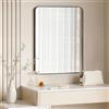 WOLTU Specchio da Parete Rettangolare 30x40 cm, Specchio Bagno Nero