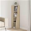Generico Mobile angolare Bianco 27,5x27x102cm Legno Multistrato,Grigio,13.28kg,889847