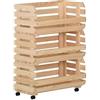 vidaXL Carrello Portaverdure 57x30x80 cm in Legno Massello di Pino