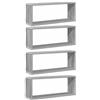 vidaXL Mensole Cubo Muro 4 pz Grigio Sonoma 60x15x23 cm in Multistrato
