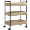 vidaXL Carrello da Cucina Rovere Sonoma 50x30x70 cm Legno Multistrato