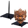 NBEADS 2 set di Base In Metallo Nero per Sculture, Supporto per Maschere, Maschere Africane, Supporto per Marionette per Sculture con Asta per Collezioni di Manufatti, 12x12x15cm
