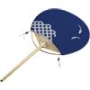 GATHINESS Ventaglio Rotondo Giapponese in bambù, Design Classico Blu | Tessuto Leggero, Resistente a Strappi e Pieghe, per Decorazione Stanza
