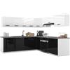 B BELINI GROUP Belini ITALIA 7 Cucina Angolare Componibile 420cm Bianco-Nero | Cucina completa componibile, mobili pensili e bassi inclusi, montaggio facile