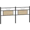 vidaXL Vervangend hoofdbord Sonoma 160 cm spaanplaat en staal eikenkleurig