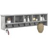 vidaXL Appendiabiti a muro A parete Grigio cemento 100 x 16 x 26 cm