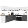 B BELINI GROUP Belini ITALIA 7 Cucina Angolare Componibile 420cm Bianco-Grigio Opaco