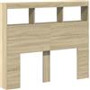 vidaXL Testiera con Contenitore a LED Rovere Sonoma 120x17x102 cm