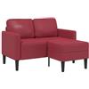 vidaXL 2-zitsbank met chaise longue L-vormig wijnrood 125 cm kunstleer