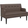 vidaXL Panca con Schienale Marrone 112x65,5x75 cm in Similpelle