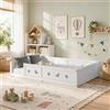 OLIVIBED Letto da pavimento 90x200 cm, letto per bambini con protezione anticaduta e rete a doghe, letto Montessori con porta di pino, letto Montessori, per cameretta dei bambini e sala