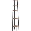 vidaXL Hoekkastje met 5 schappen 45,5x31,5x180 cm donkerbruin en zwart