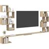 vidaXL Mensola per TV da muro Rovere Sonoma 160 x 15 x 94 cm