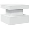 vidaXL Tavolino da Salotto con Luci LED Bianco 50x50x40 cm