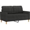 vidaXL Tweezitsbank 120 cm stof zwart