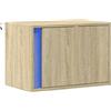 vidaXL Comodino a Parete con luci LED Rovere Sonoma