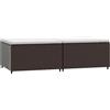 vidaXL Voetensteunen 2 st met kussens poly rattan bruin