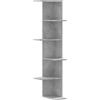 vidaXL Hoekwandschap 36,5x36,5x140 cm bewerkt hout betongrijs