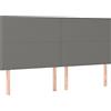 vidaXL Testiera Grigio Scuro 200x5x118/128 cm Tessuto