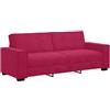 vidaXL Divano a 3 Posti Rosso Vino 220x78x84 cm in Velluto