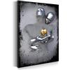 ARTEDinoi Quadro Stampa su Tela Figura Astratta in Metallo 3D Two Lovers Cuore Canvas Dimensione 60x40x2cm