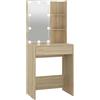 vidaXL Toeletta con LED Rovere Sonoma 60x40x140 cm