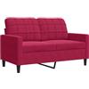 vidaXL Tweezitsbank 120 cm fluweel wijnrood
