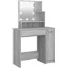 vidaXL Toeletta con LED Grigio Sonoma 86,5x35x136 cm