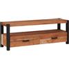 vidaXL Mobile TV Marrone 110 x 30 x 40 cm legno massello di acacia