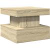 vidaXL Salontafel met LED-verlichting 50x50x40 cm sonoma eiken