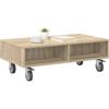 vidaXL Tavolino con Ruote Rovere Sonoma 90 x 50 x 30 cm
