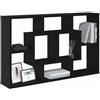 vidaXL Scaffale da parete Rovere Nero 85 x 16 x 52,5 cm