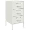 vidaXL Comodino Bianco 36x39x68 cm in Acciaio