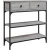 vidaXL Tavolino Consolle Grigio Sonoma 72,5x25x75 cm Legno Multistrato