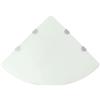 vidaXL Hoekschappen 2 st met chromen dragers 45x45 cm glas wit