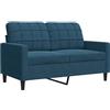 vidaXL Tweezitsbank 120 cm fluweel blauw