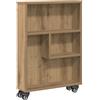 vidaXL Opbergtrolley smal 48x13x68 cm bewerkt hout artisanaal eiken