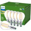 Philips 6 lampadine LED E14 a sfera P45 da 2,3 W = 40 W, 485 lm, 210 lm/W, 2700 K (luce calda), 300°, CLASSE A, UltraEfficient, Philips