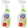 Italy Shop Service Lysoform Pulito & Igiene - Sgrassatore tutto in 1, 700 ml, spray detergente con profumo di tè verde e limone, per cucina e bagno, con portachiavi Italy Shop Service in omaggio, 2 pezzi