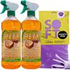 FEI FAN SET PULIZIA: 2x Sapone MULTIUSO a Base Di OLIO DI COCCO. Sgrassa, Smacchia, Rimuove Lo Sporco e Igienizza 850ml + Panno In Lattice SOFT, Formato 30x30Cm