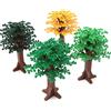 Feleph Set di 4 mattoncini da costruzione classici e accessori, multicolore, altezza 17 cm, grande foresta botanica, giardino, piante, set giocattolo per bambini