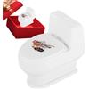 Generisch Giocattolo fisso a spruzzo - 1 | Mini WC | Gag d'acqua per compleanni e festività | Formato tascabile scherzo divertente di alta qualità durevole stabile robusto design moderno bianco robusto nuovo