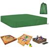 HAOMEEDUO Telo di copertura per sabbiera, impermeabile, 210D, in tessuto Oxford 210D, con coulisse, per sandbox (155 x 155 cm, verde)